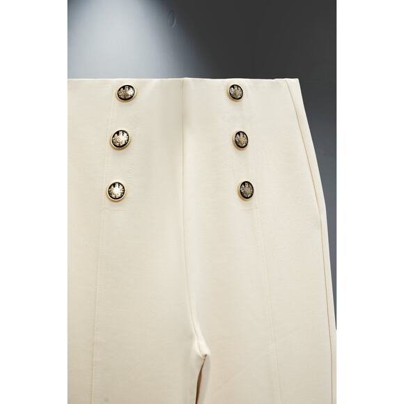 NWT - ZARA Buttoned High Rise Leggings Size: M - Picture 3 of 6